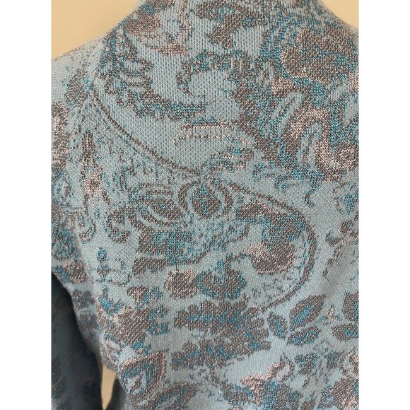 NWT ANTHROPOLOGIE powder blue bell-sleeve turtleneck  sweater SMALL - Picture 7 of 8